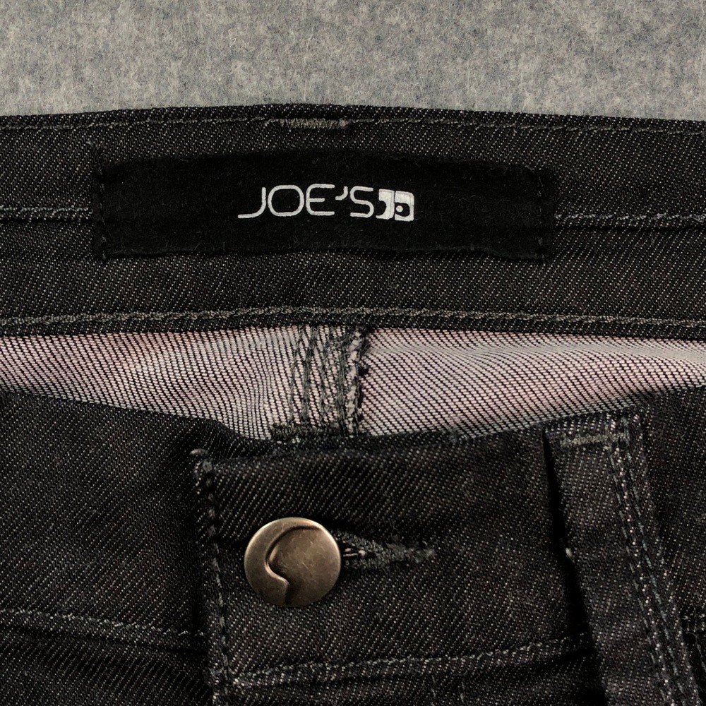 Joes Men Jeans 33x34 Black Brixton Straight Narrow Coated Rock Metallic Mid-rise - Picture 4 of 16